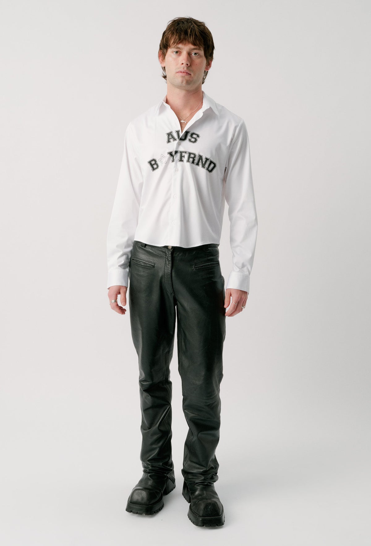 CROPPED SPORTSTAR BUTTON UP SHIRT
