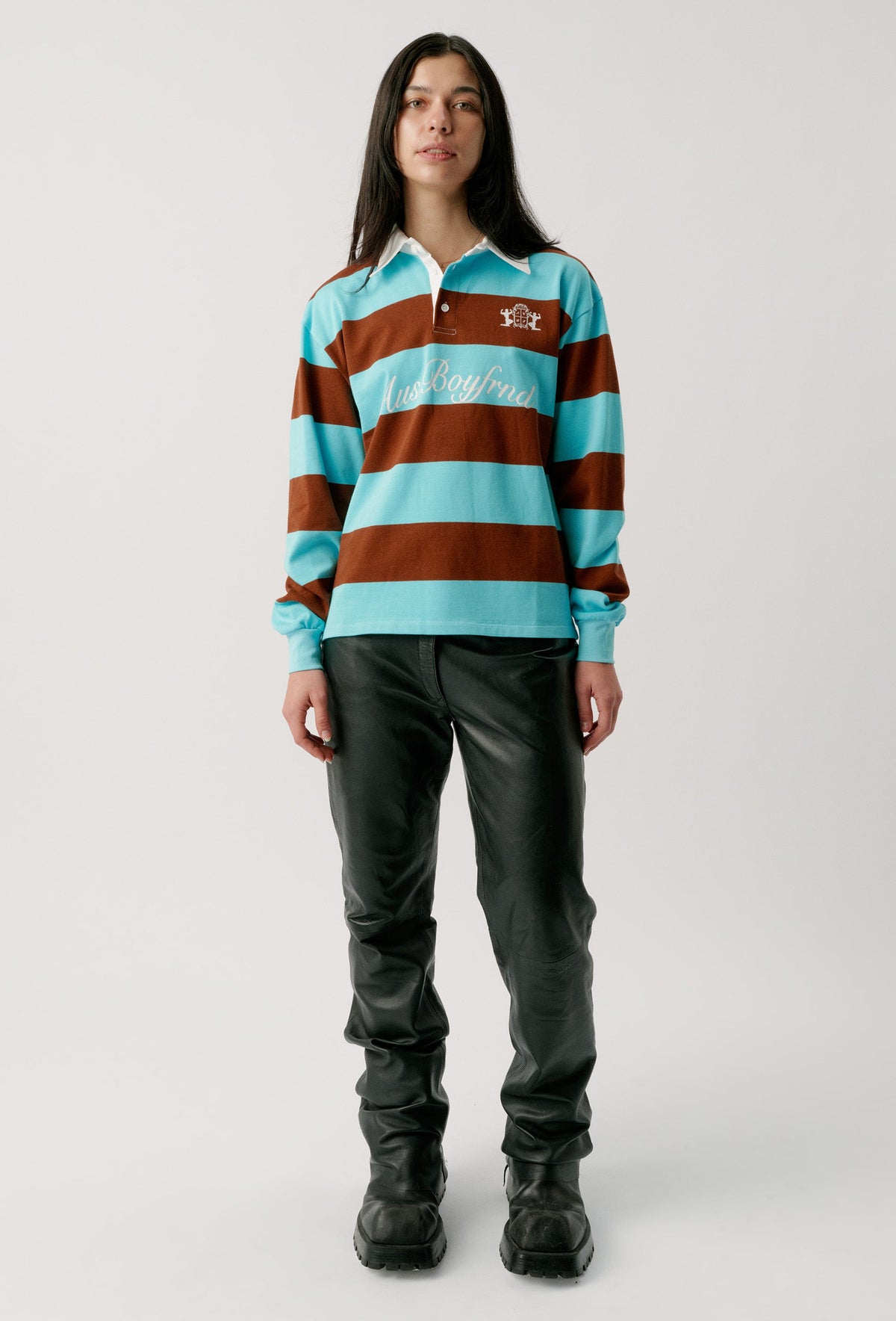 RUGBY JERSEY - BLUE + BROWN