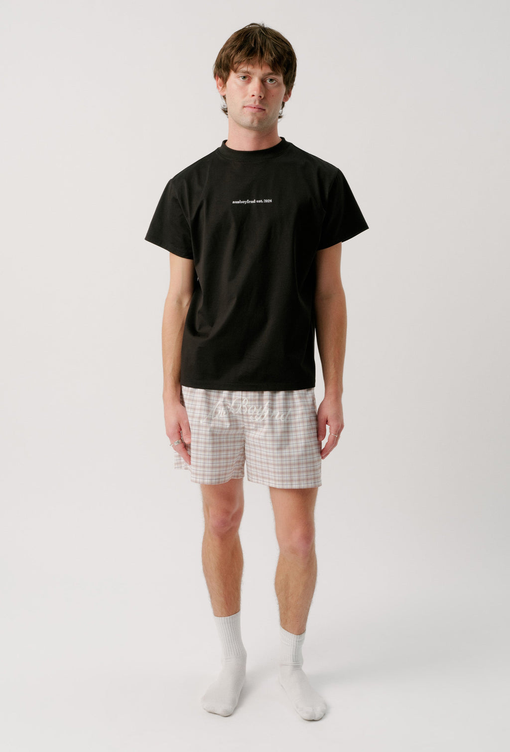 BOYFRND BOXER - TAN CHECK