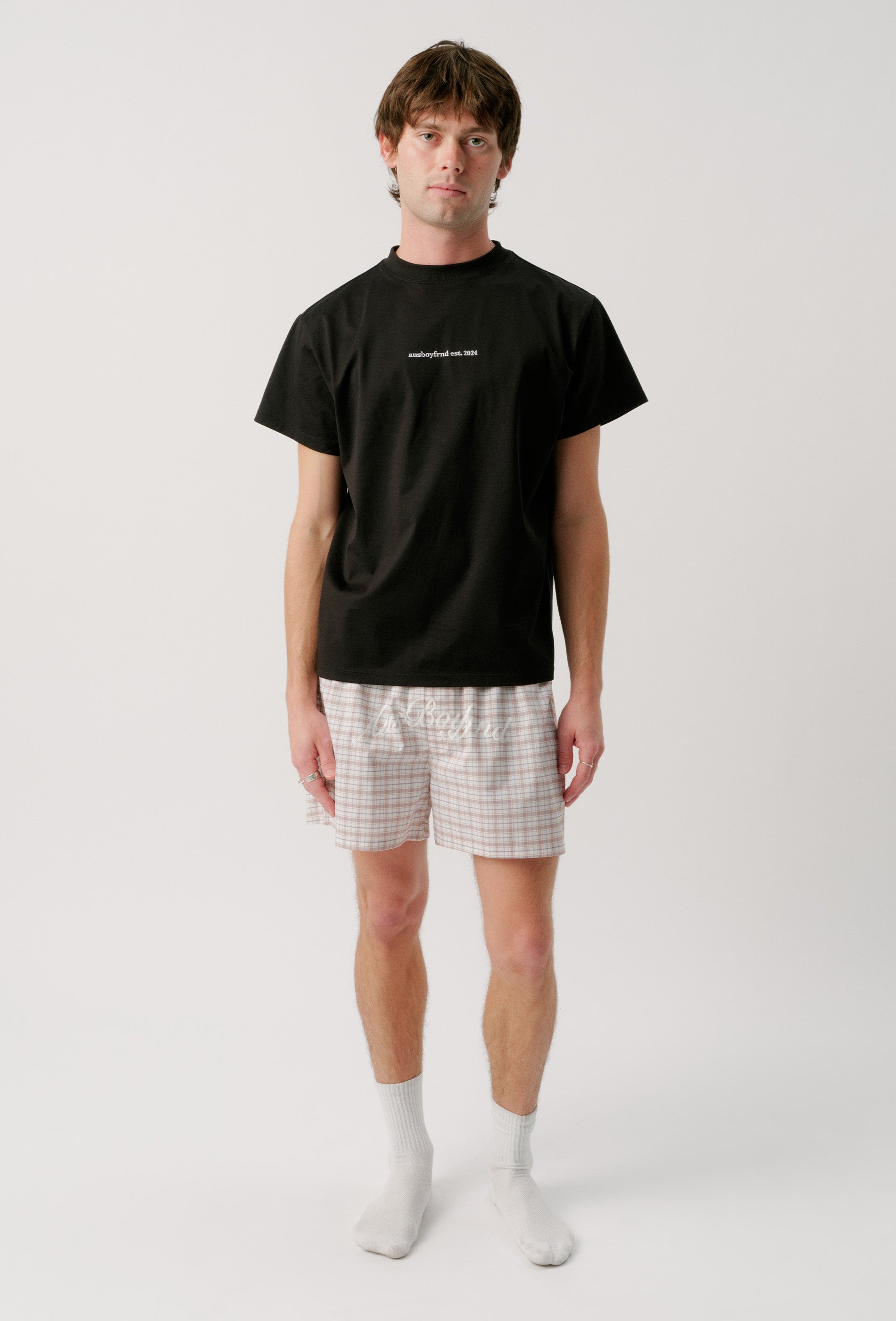 BOYFRND BOXER - TAN CHECK