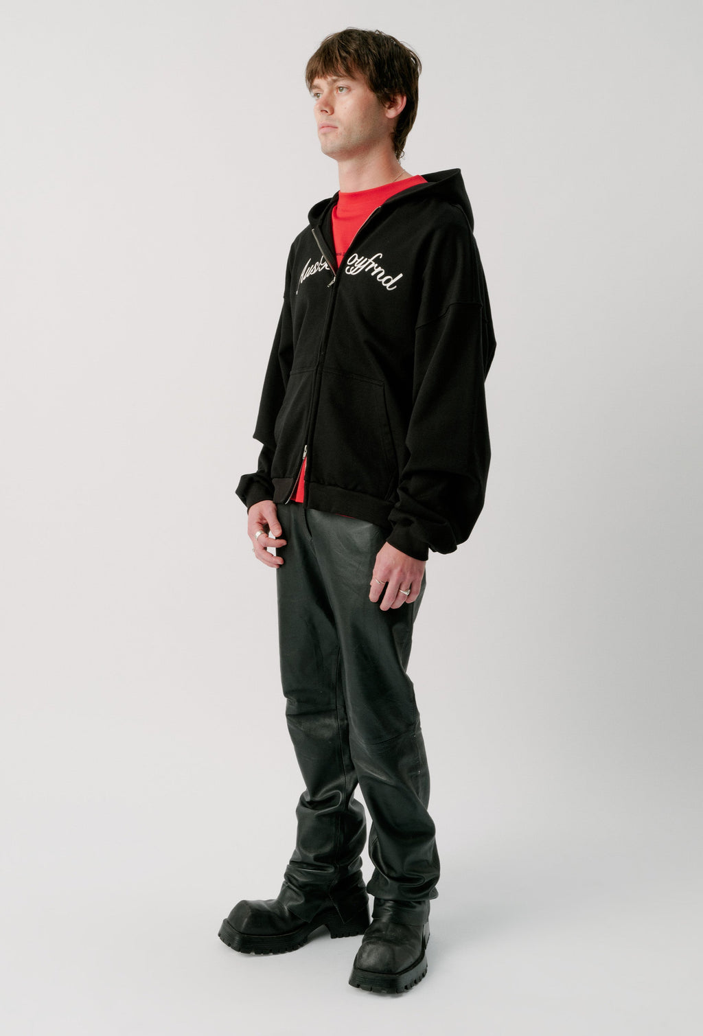 BOYFRND DOUBLE ZIP UP HOODIE