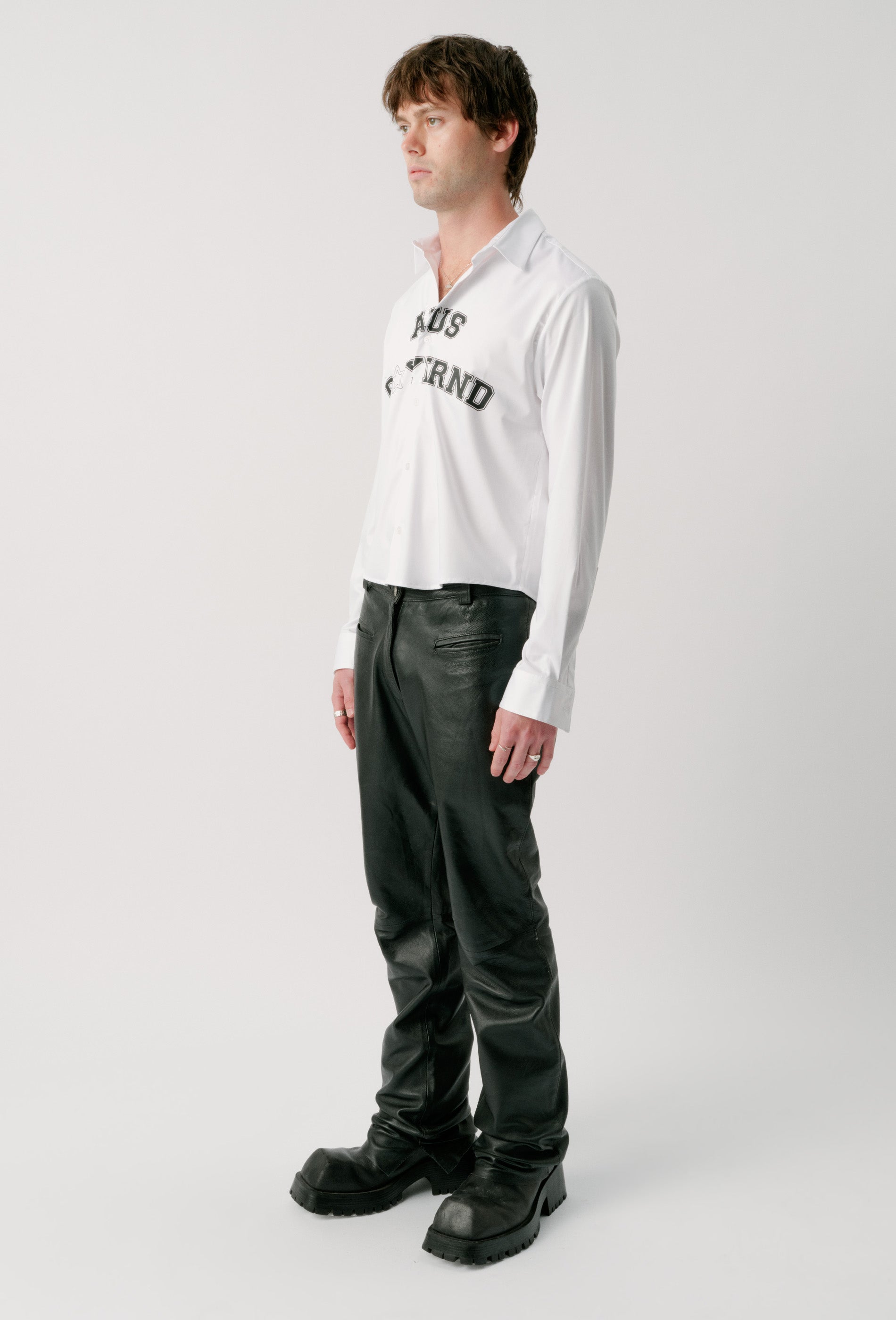 CROPPED SPORTSTAR BUTTON UP SHIRT
