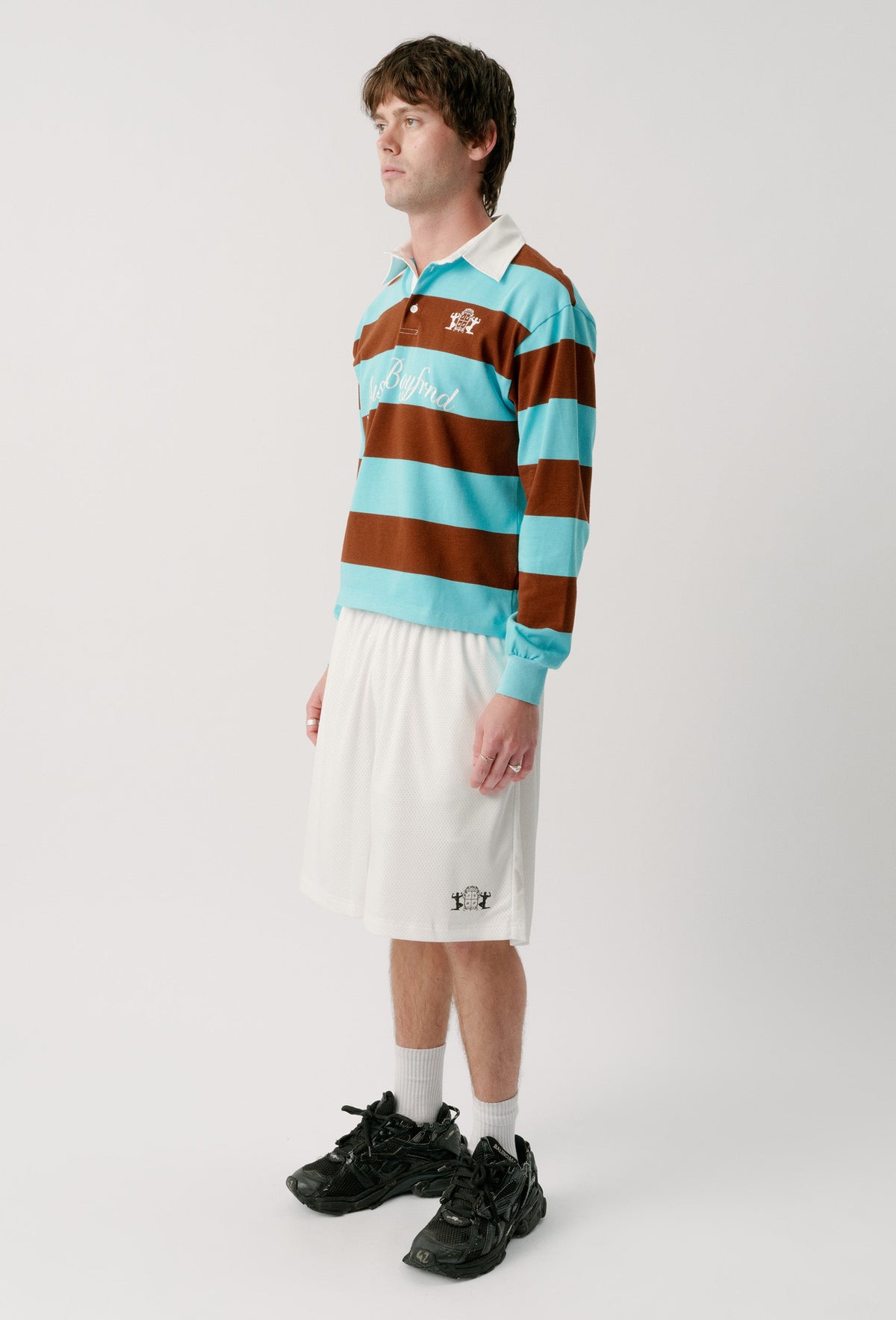 RUGBY JERSEY - BLUE + BROWN