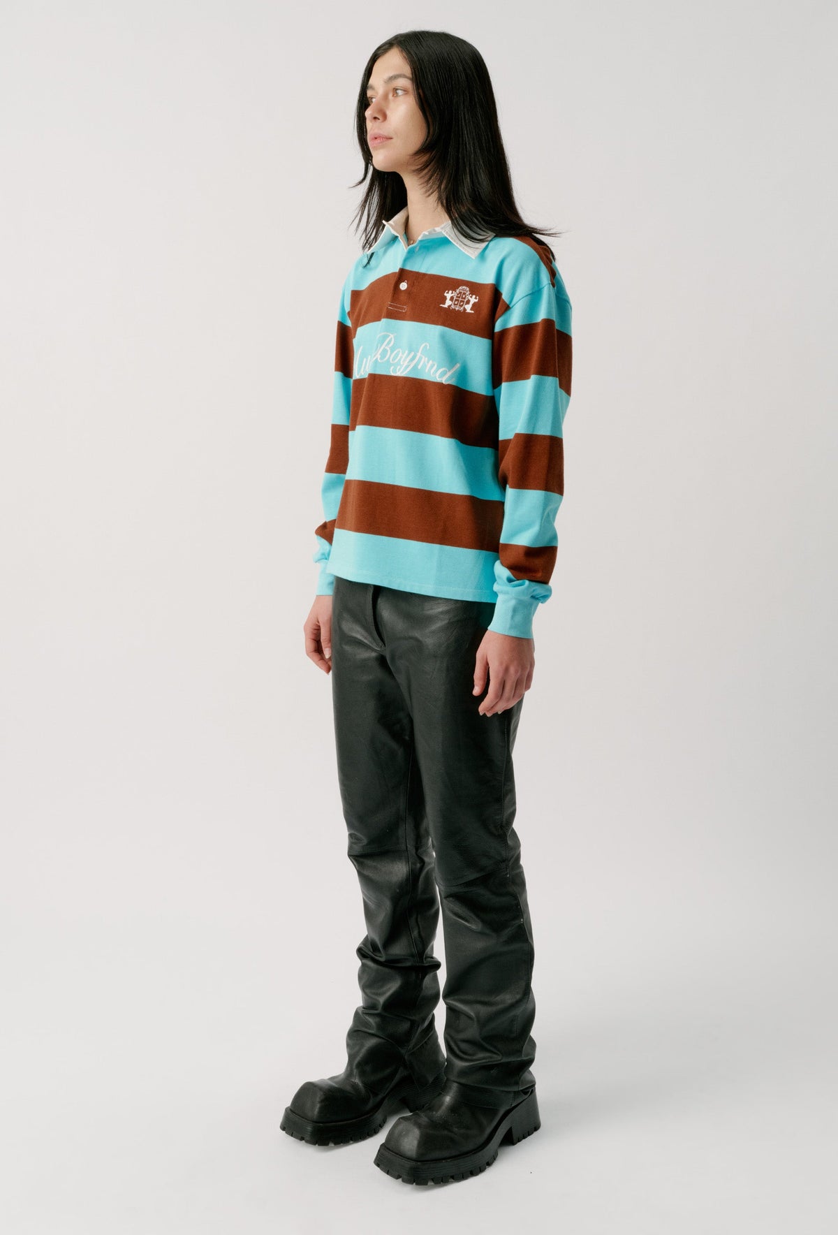RUGBY JERSEY - BLUE + BROWN