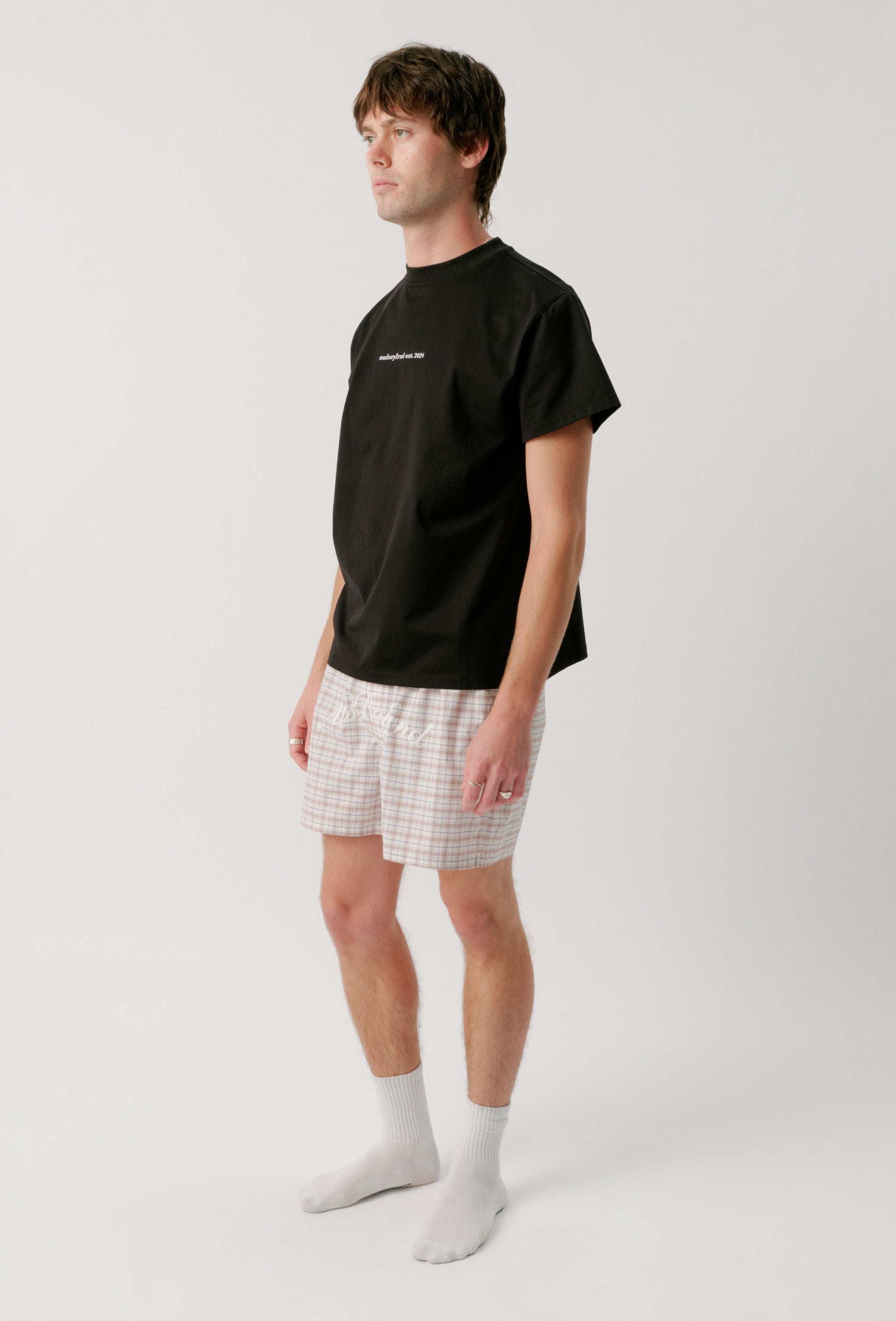 BOYFRND BOXER - TAN CHECK