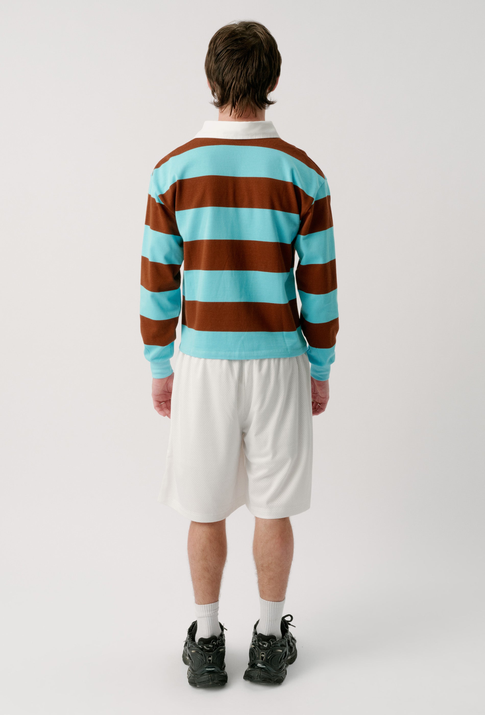 RUGBY JERSEY - BLUE + BROWN