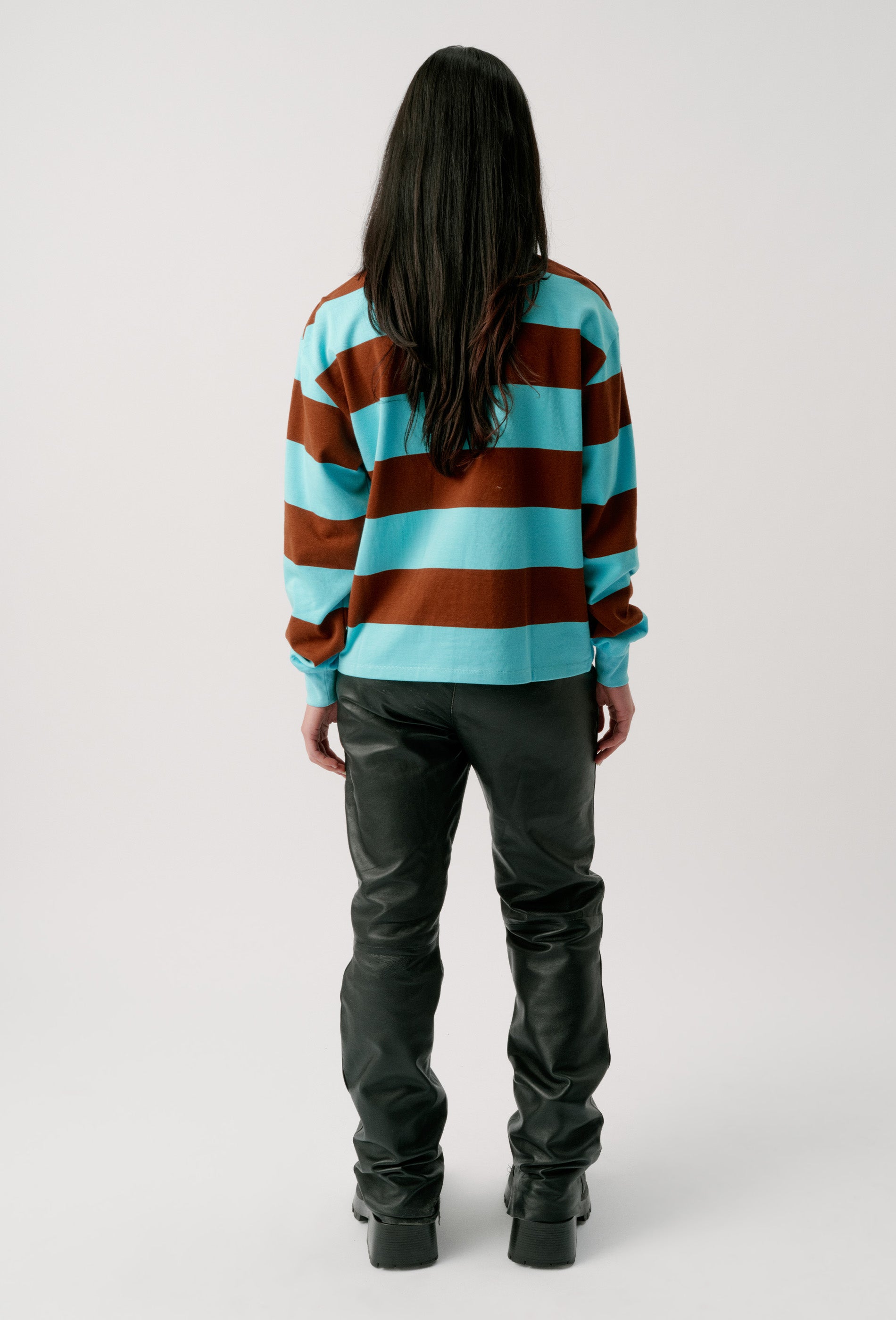 RUGBY JERSEY - BLUE + BROWN
