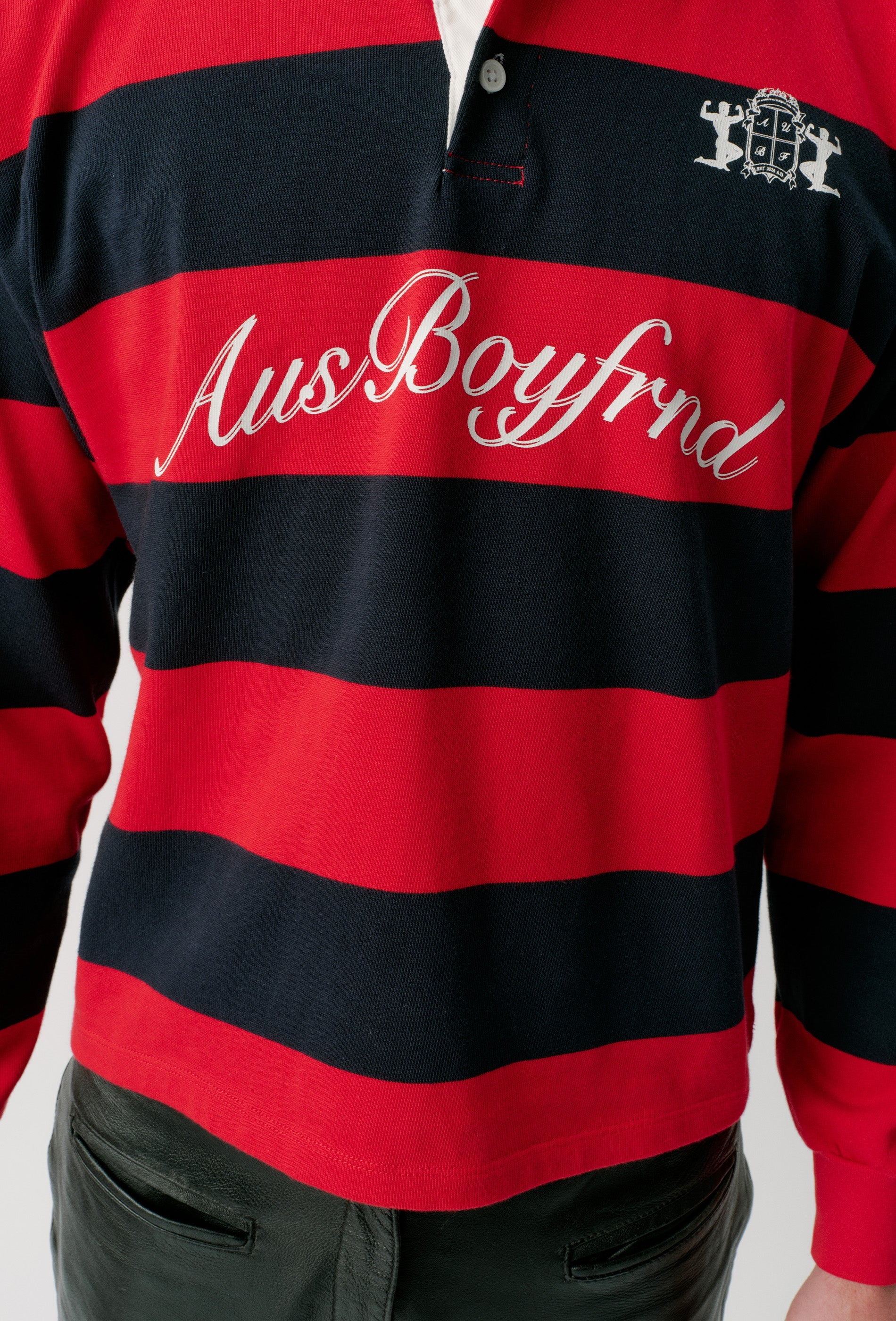 RUGBY JERSEY - RED + NAVY