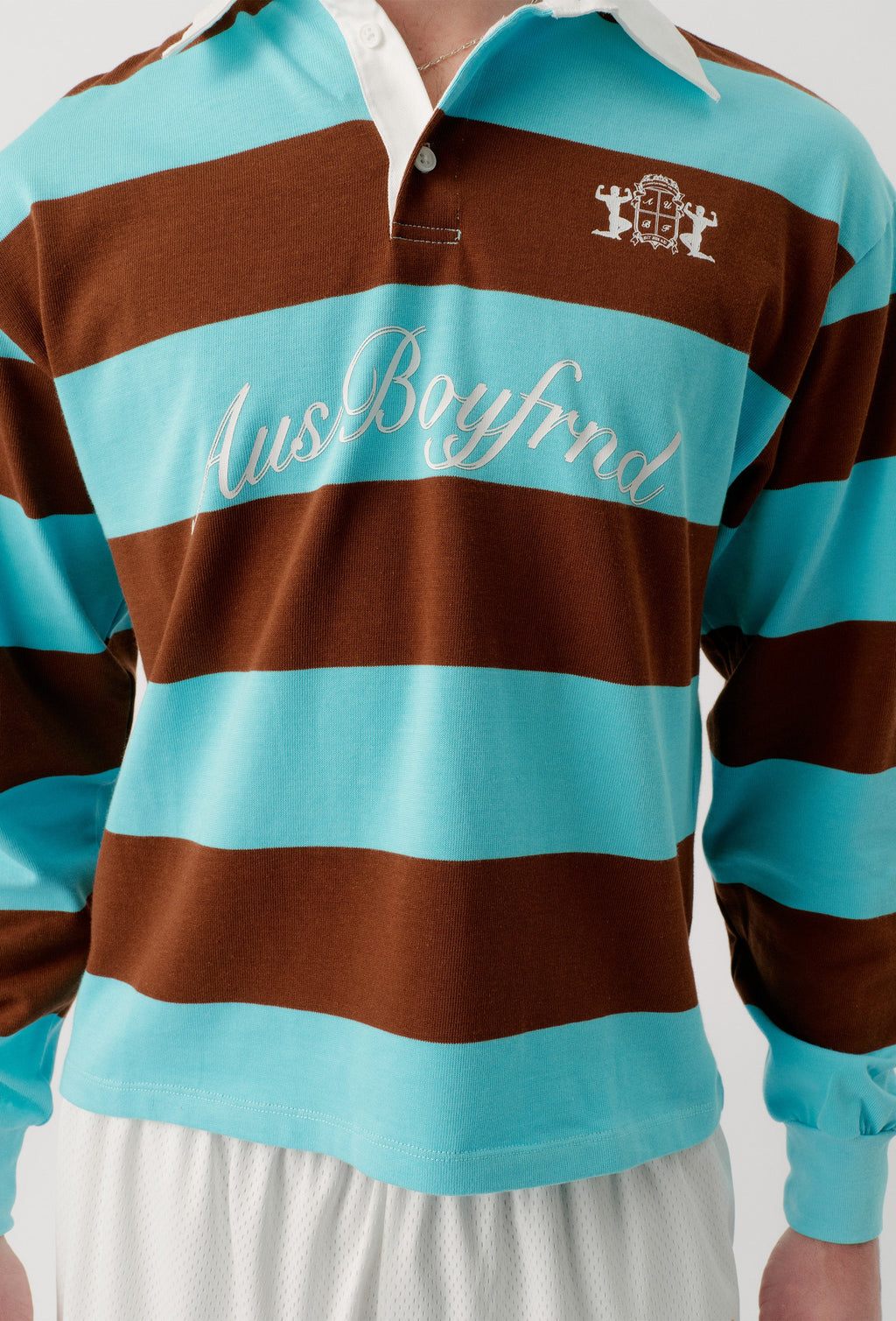 RUGBY JERSEY - BLUE + BROWN
