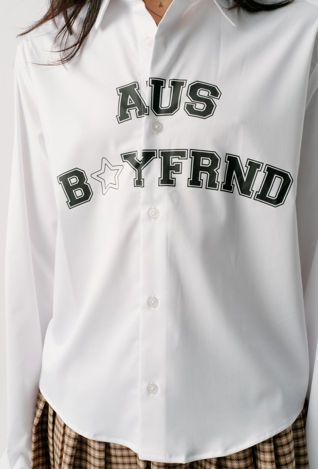 CROPPED SPORTSTAR BUTTON UP SHIRT