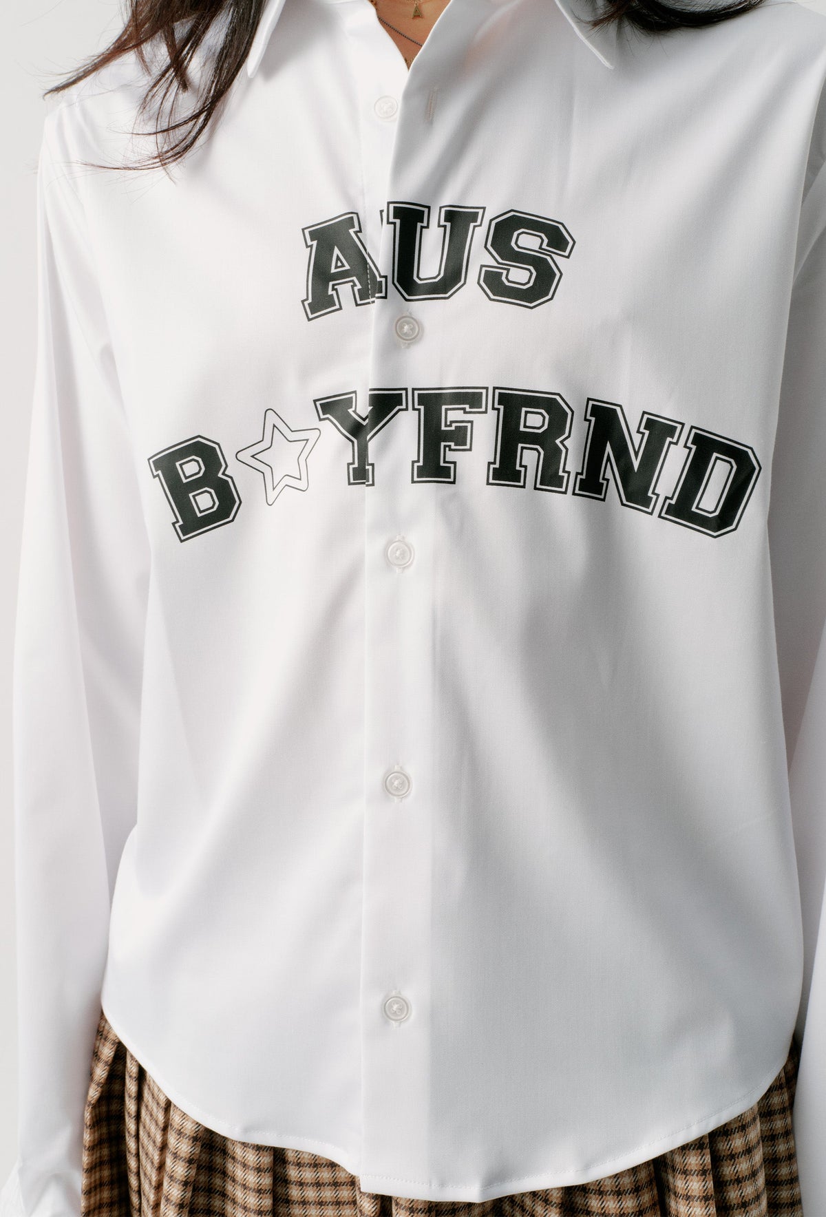 CROPPED SPORTSTAR BUTTON UP SHIRT