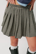 SPORTSTAR TARTAN MINISKIRT - CHARCOAL
