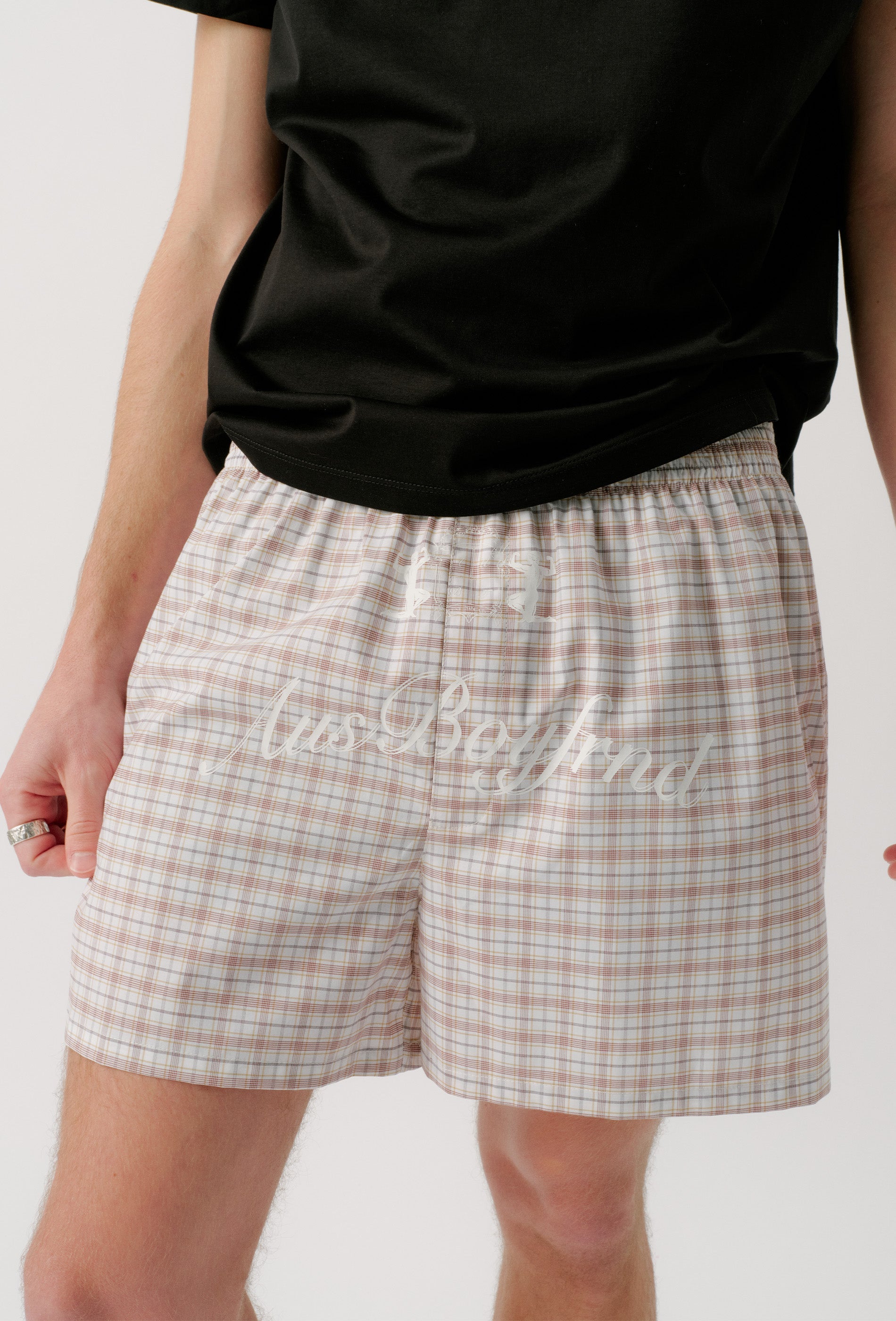 BOYFRND BOXER - TAN CHECK