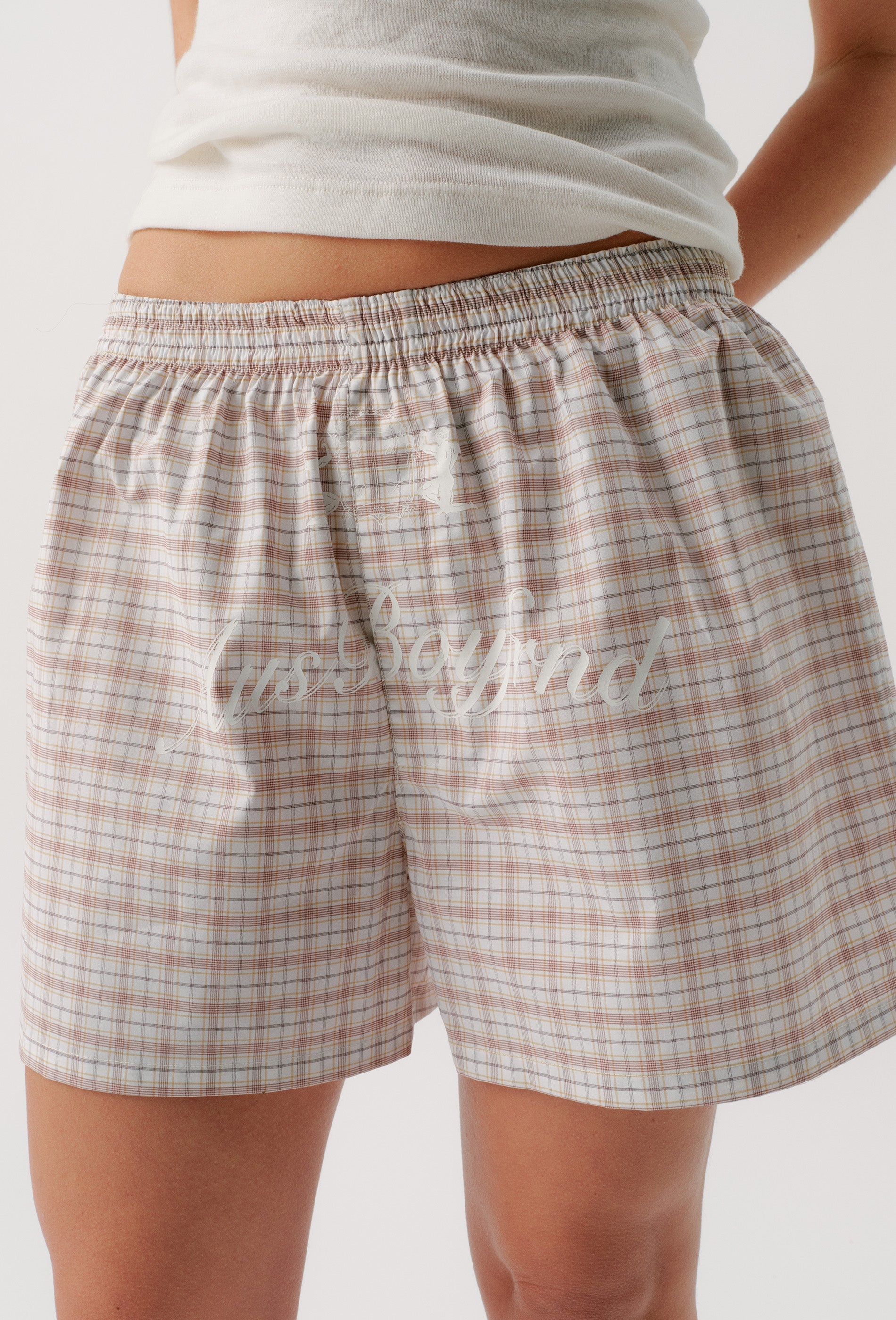 BOYFRND BOXER - TAN CHECK