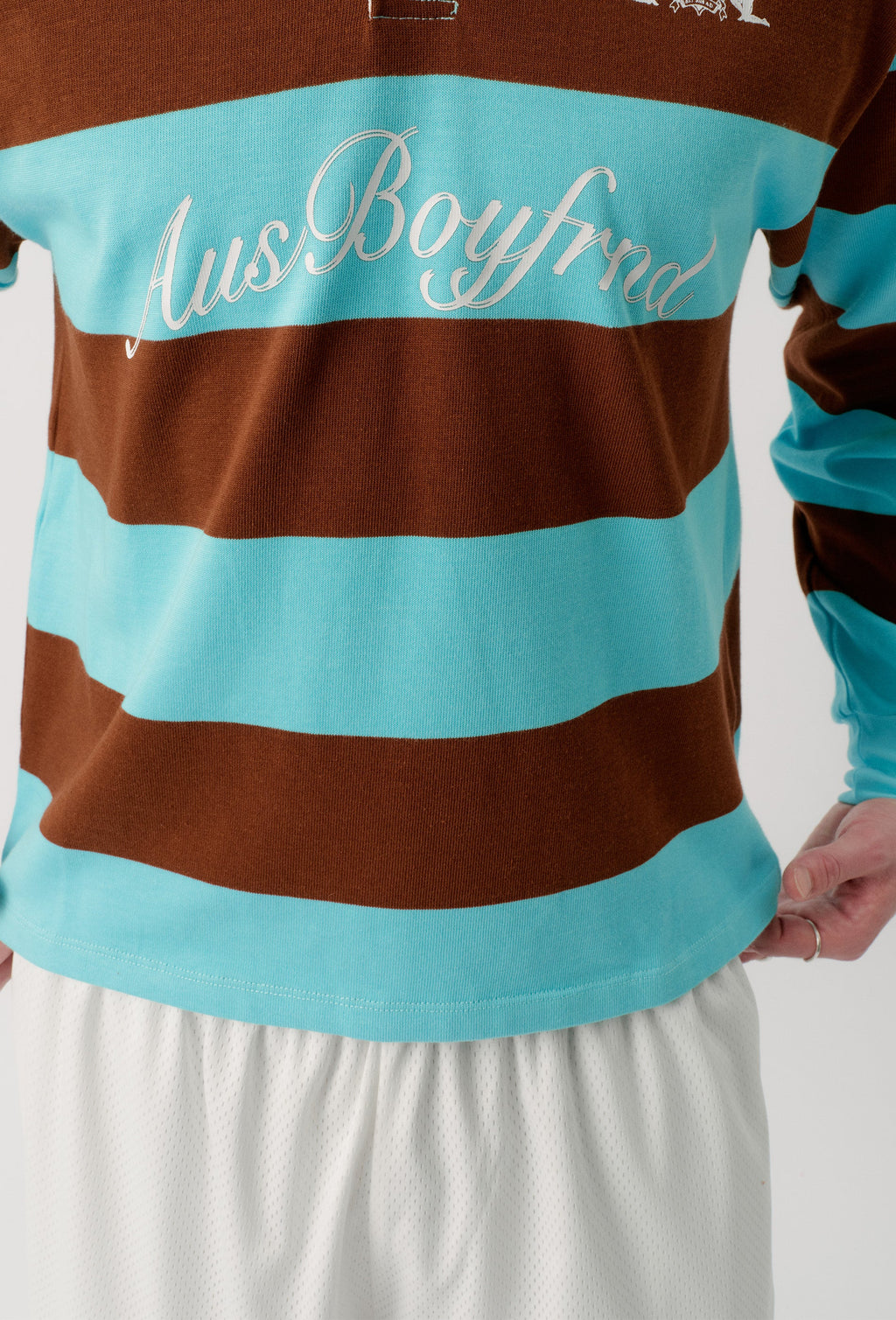 RUGBY JERSEY - BLUE + BROWN