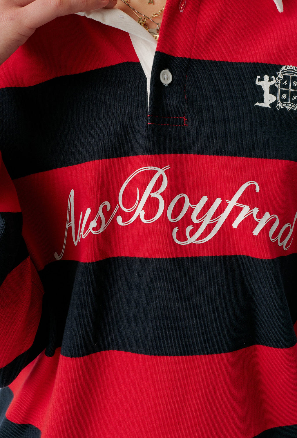 RUGBY JERSEY - RED + NAVY